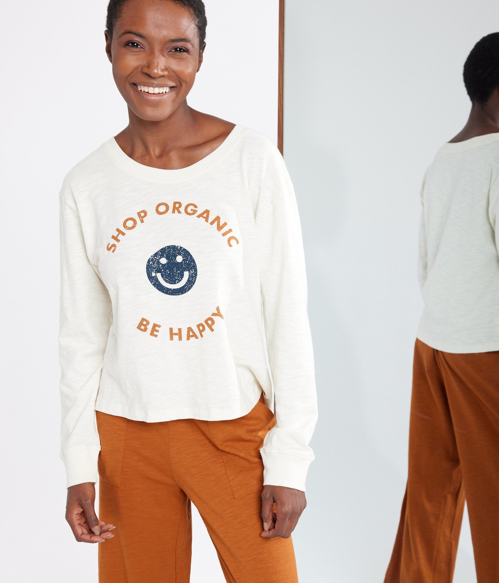 Shop Organic Long Sleeve Tee - Stone