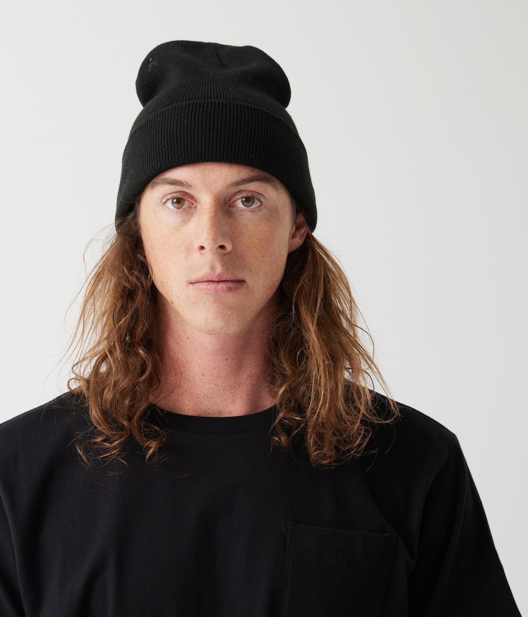 Tall Cuff Beanie - Black