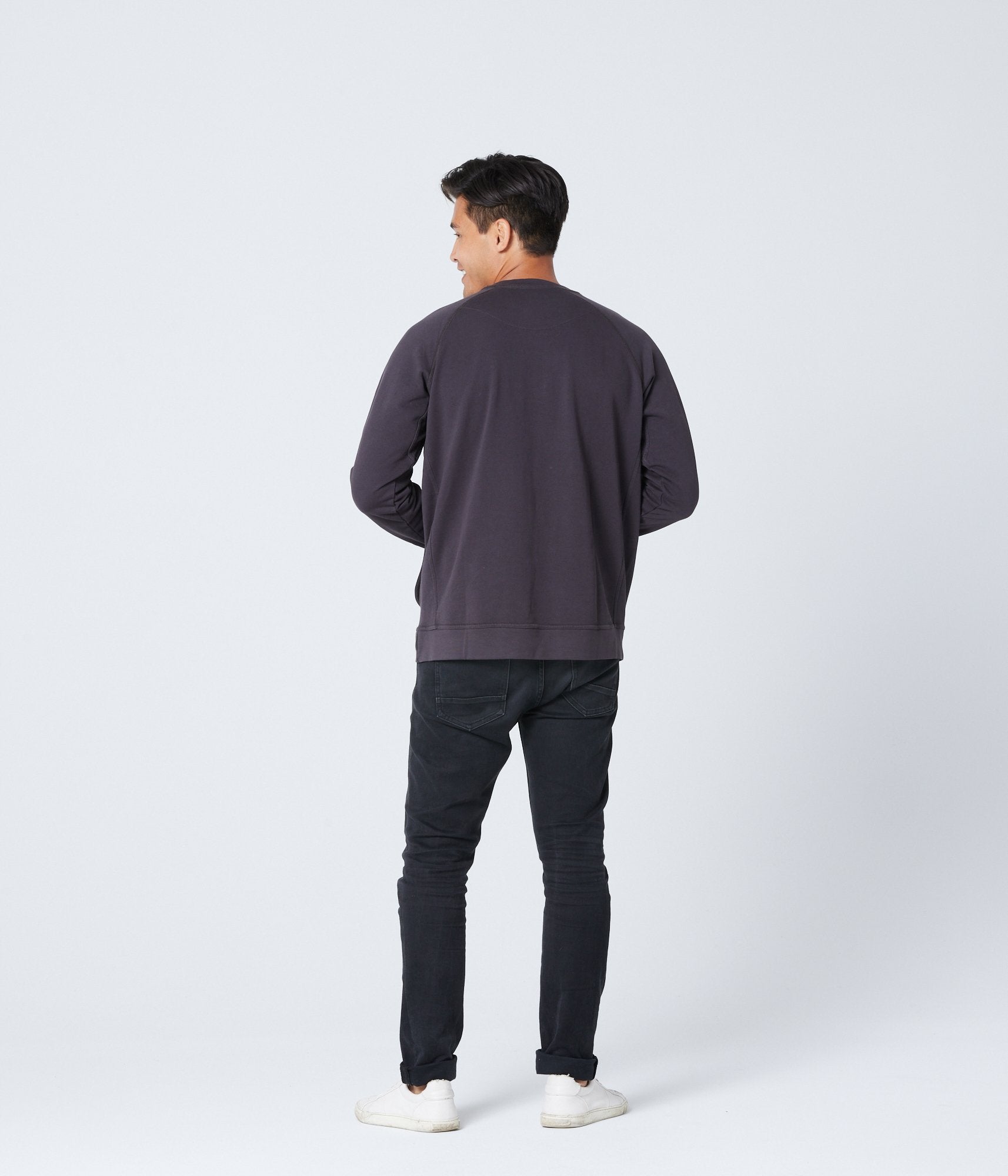 Unisex Pocket Crewneck Sweatshirt - Washed Black