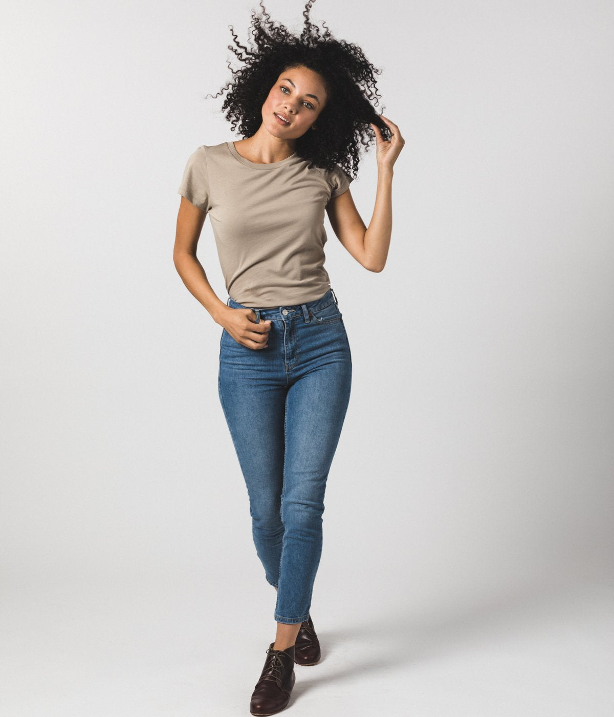 Women's Fitted Crew - Oatmeal