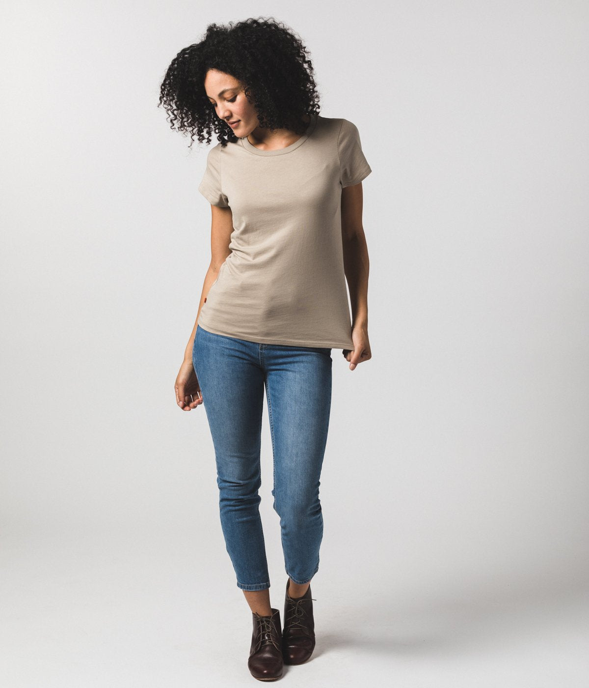 Women's Fitted Crew - Oatmeal