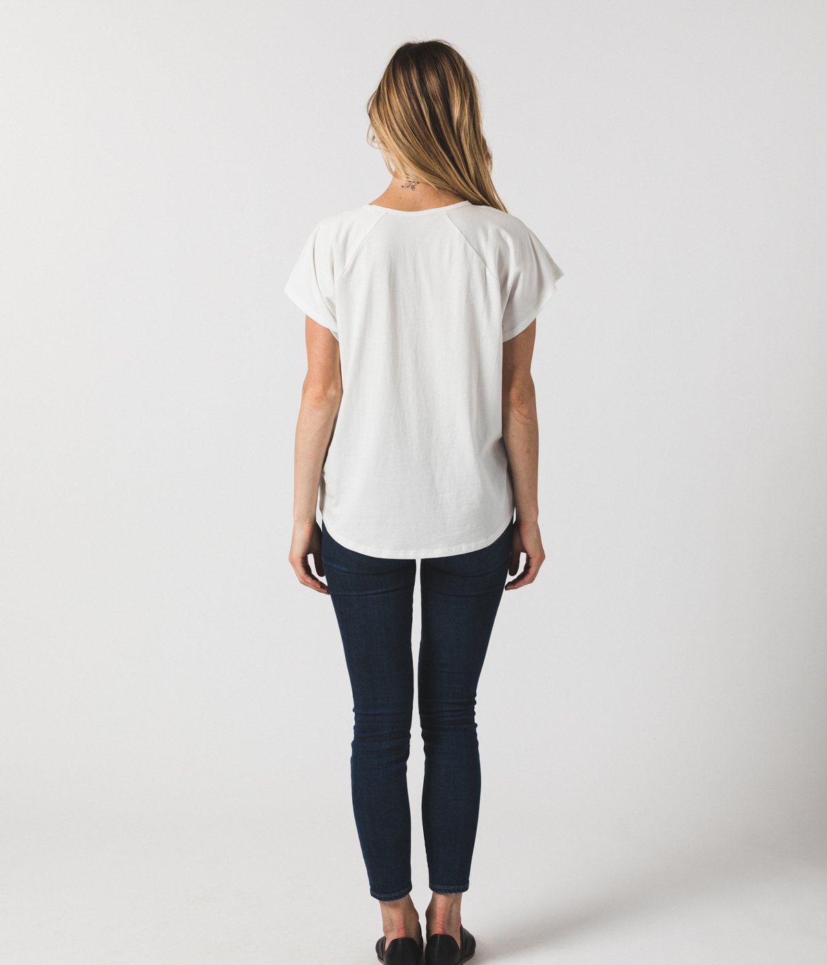 Women's Raglan Crew - White