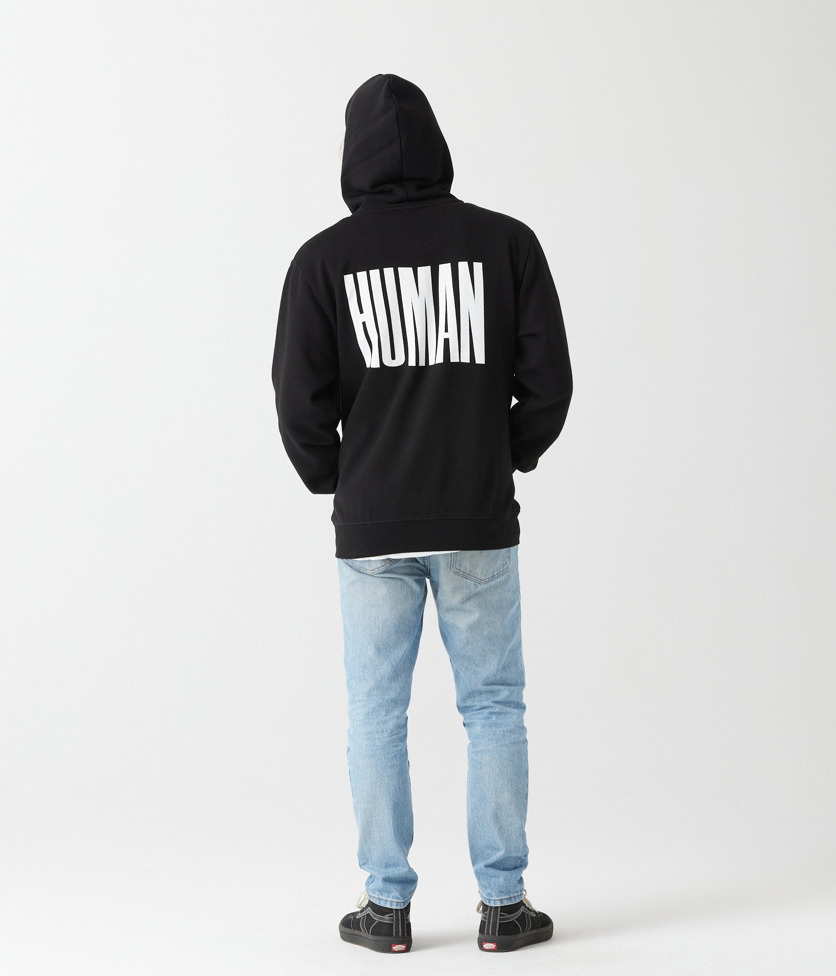 Bold Human Zip Hoodie - Black