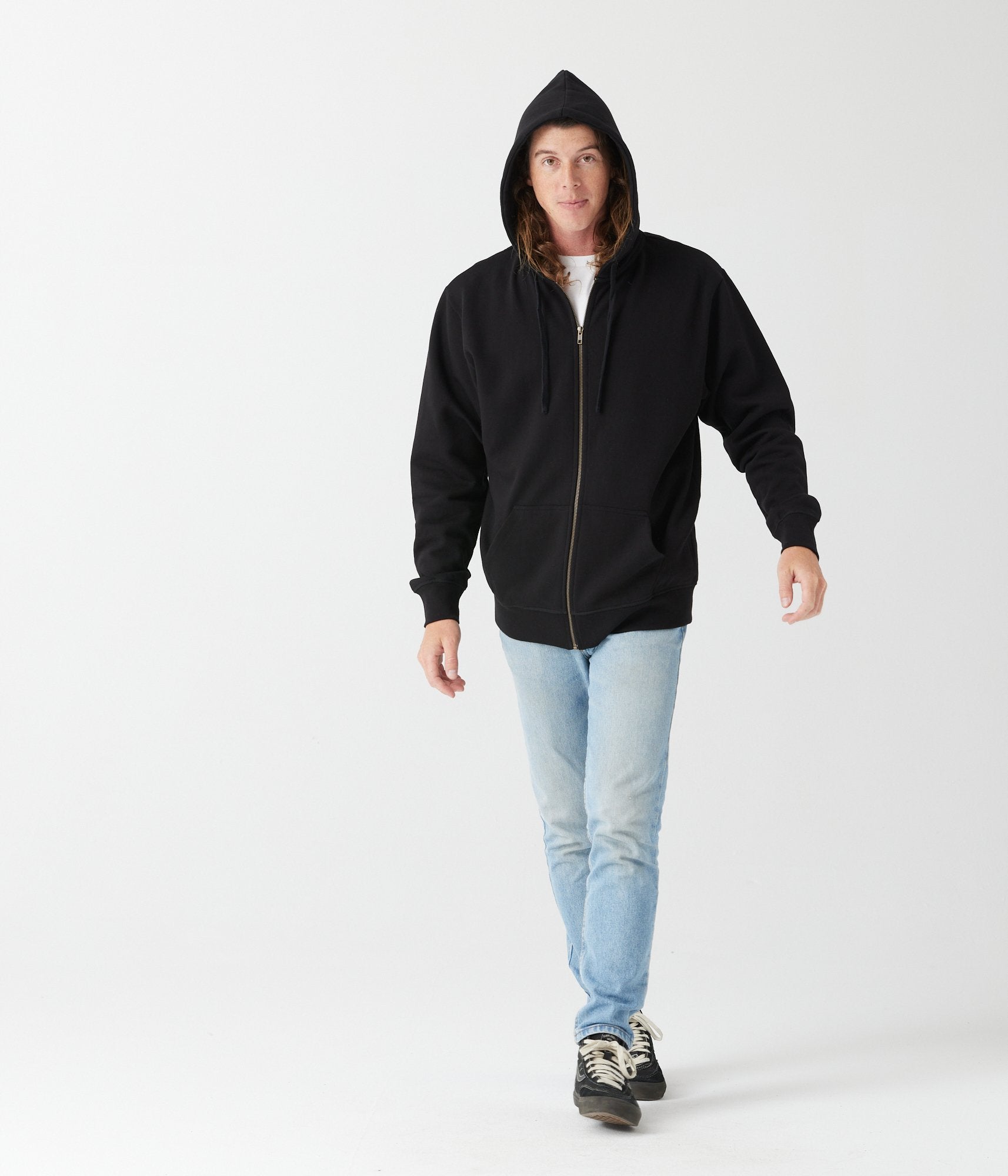 Bold Human Zip Hoodie - Black