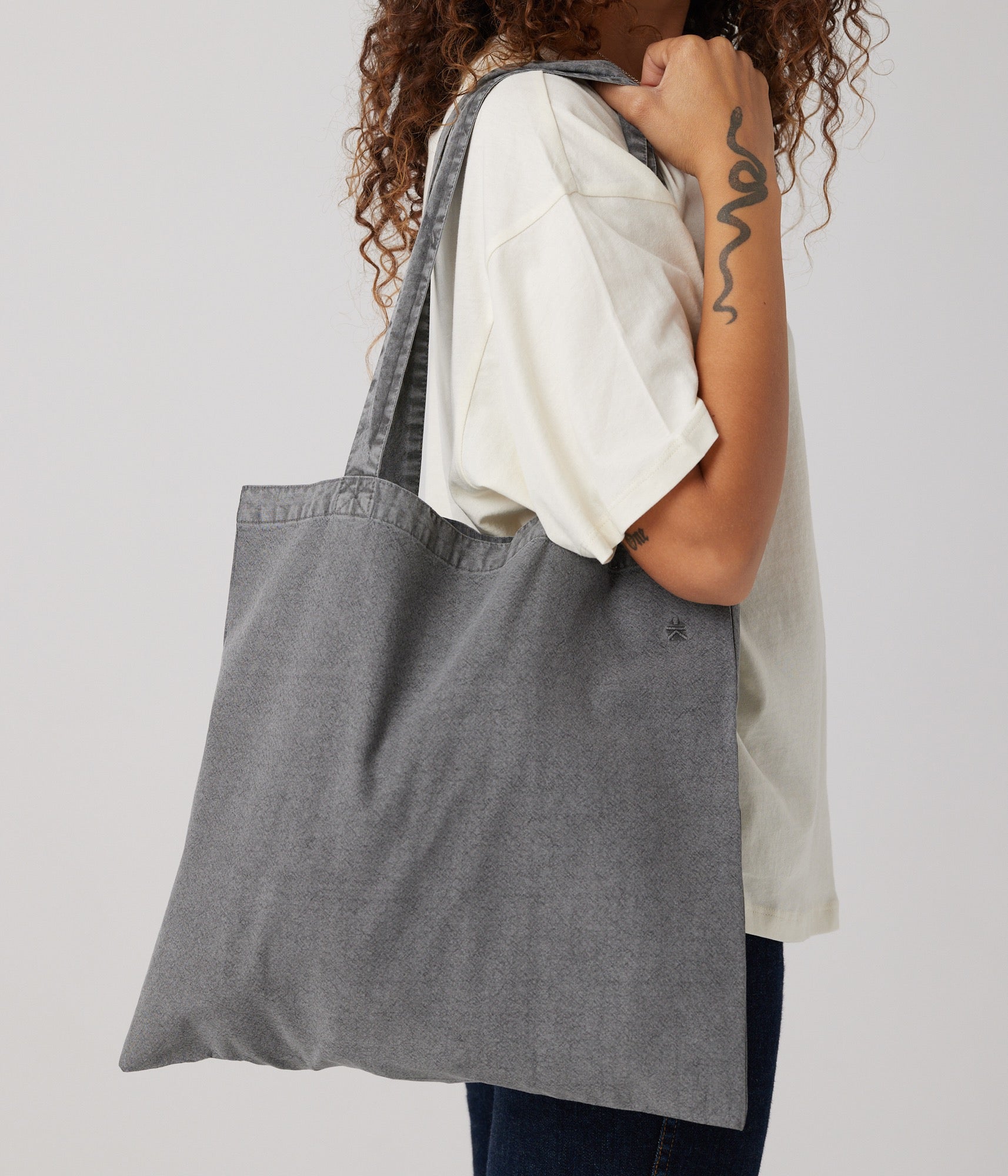 Pigment-Dyed Tote Bag - Charcoal