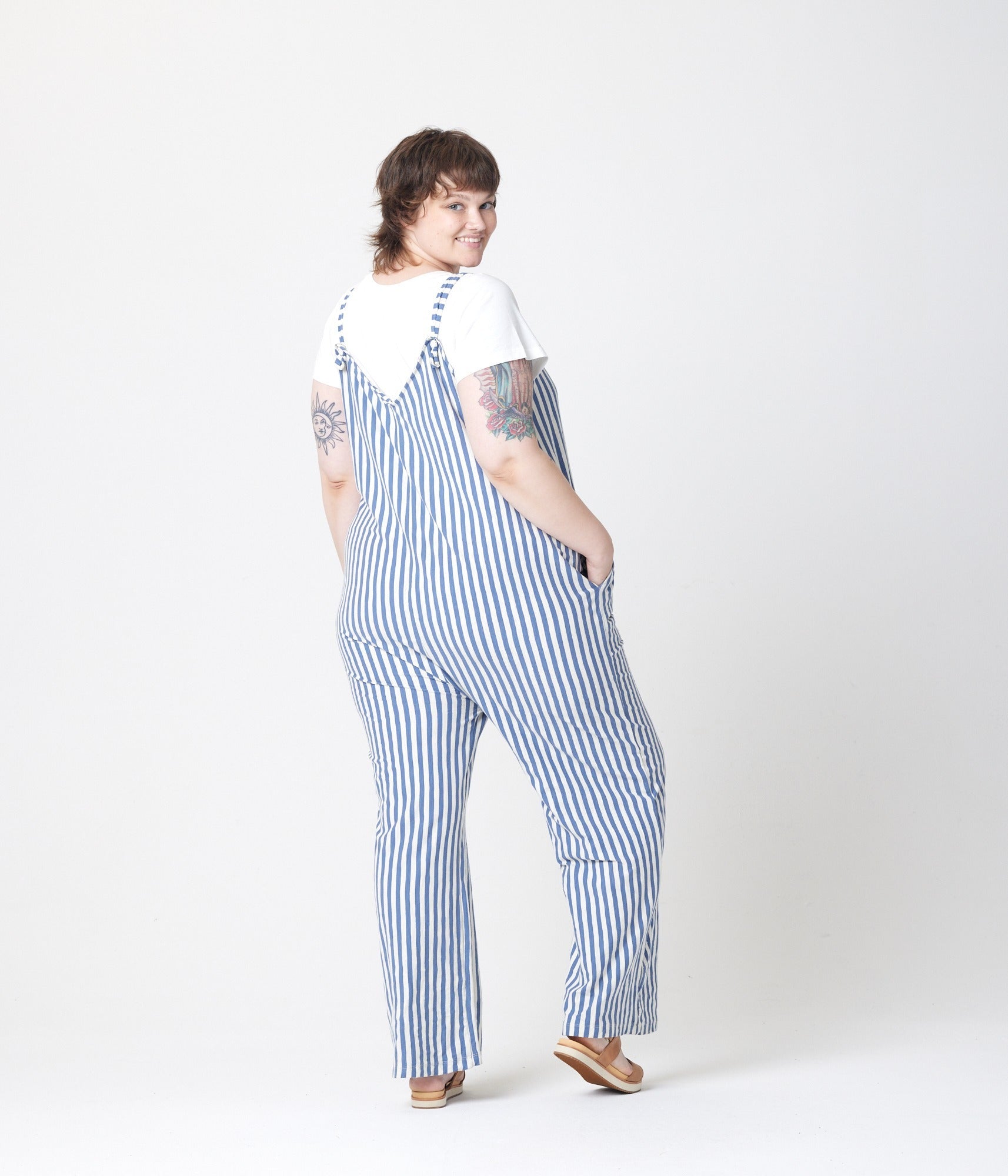 Remy Jumpsuit - Steel Blue Stripe