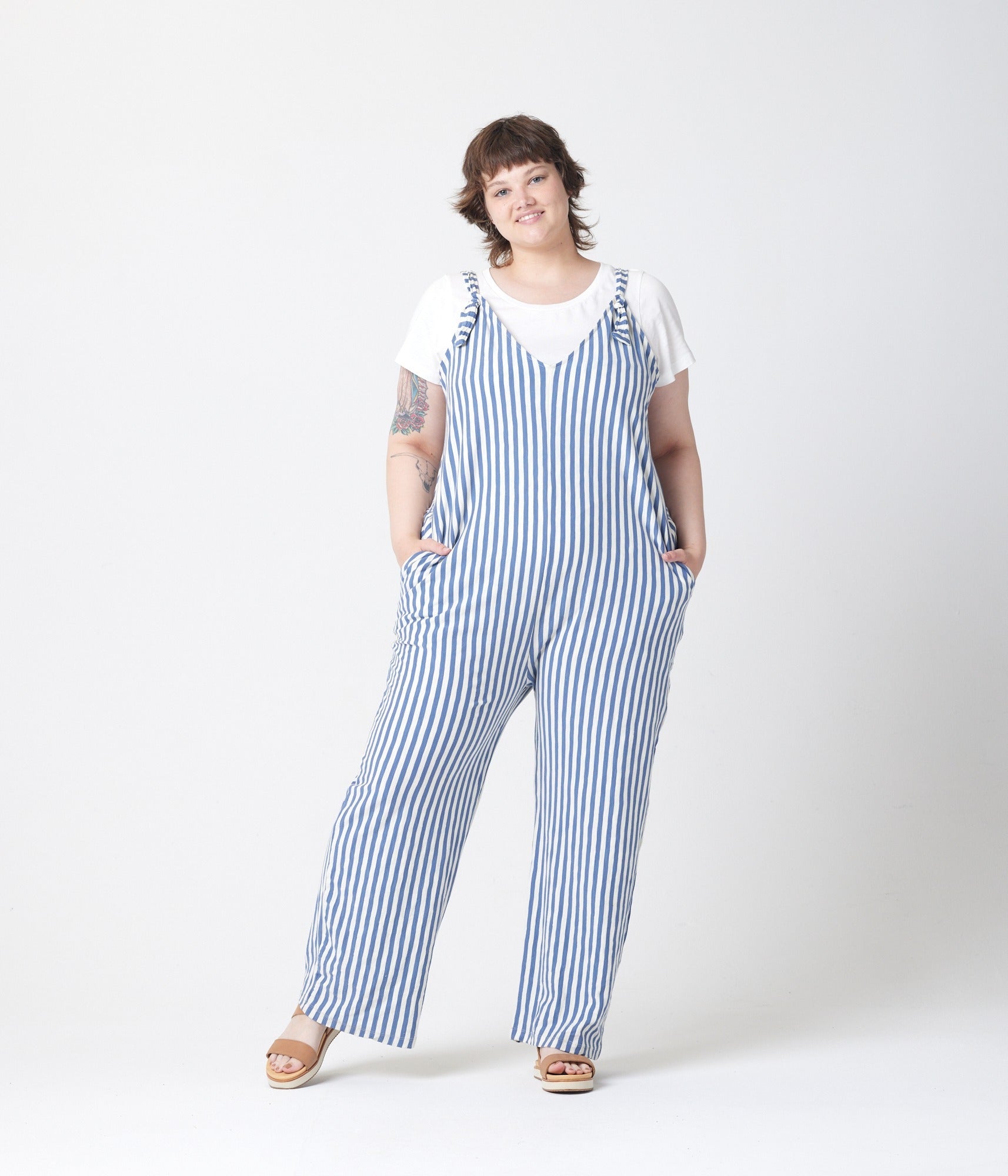 Remy Jumpsuit - Steel Blue Stripe