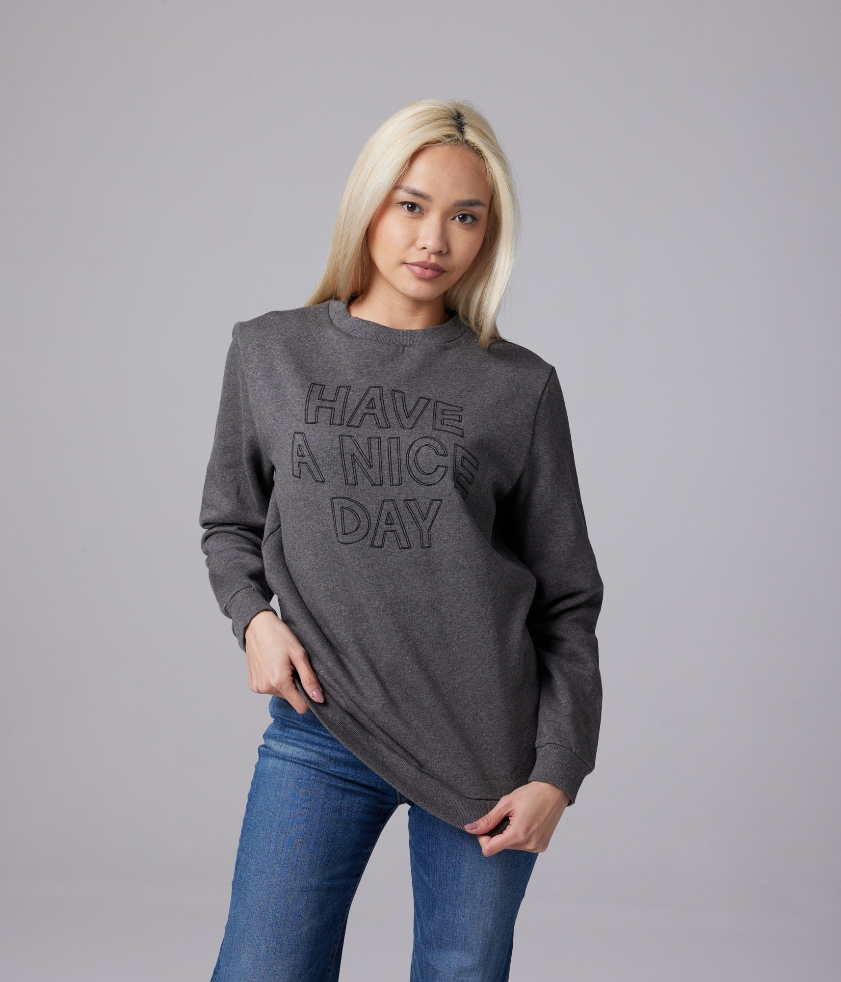 Have A Nice Day Unisex Pullover - Heather Grey