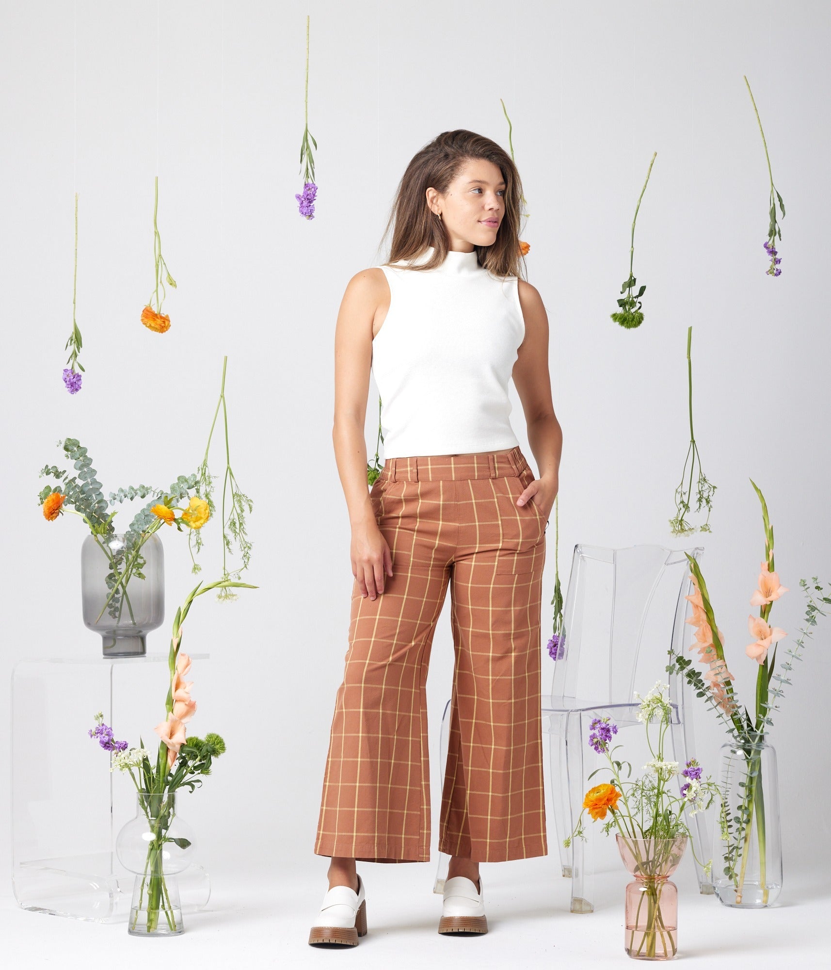 Billie Pant - Walnut Plaid