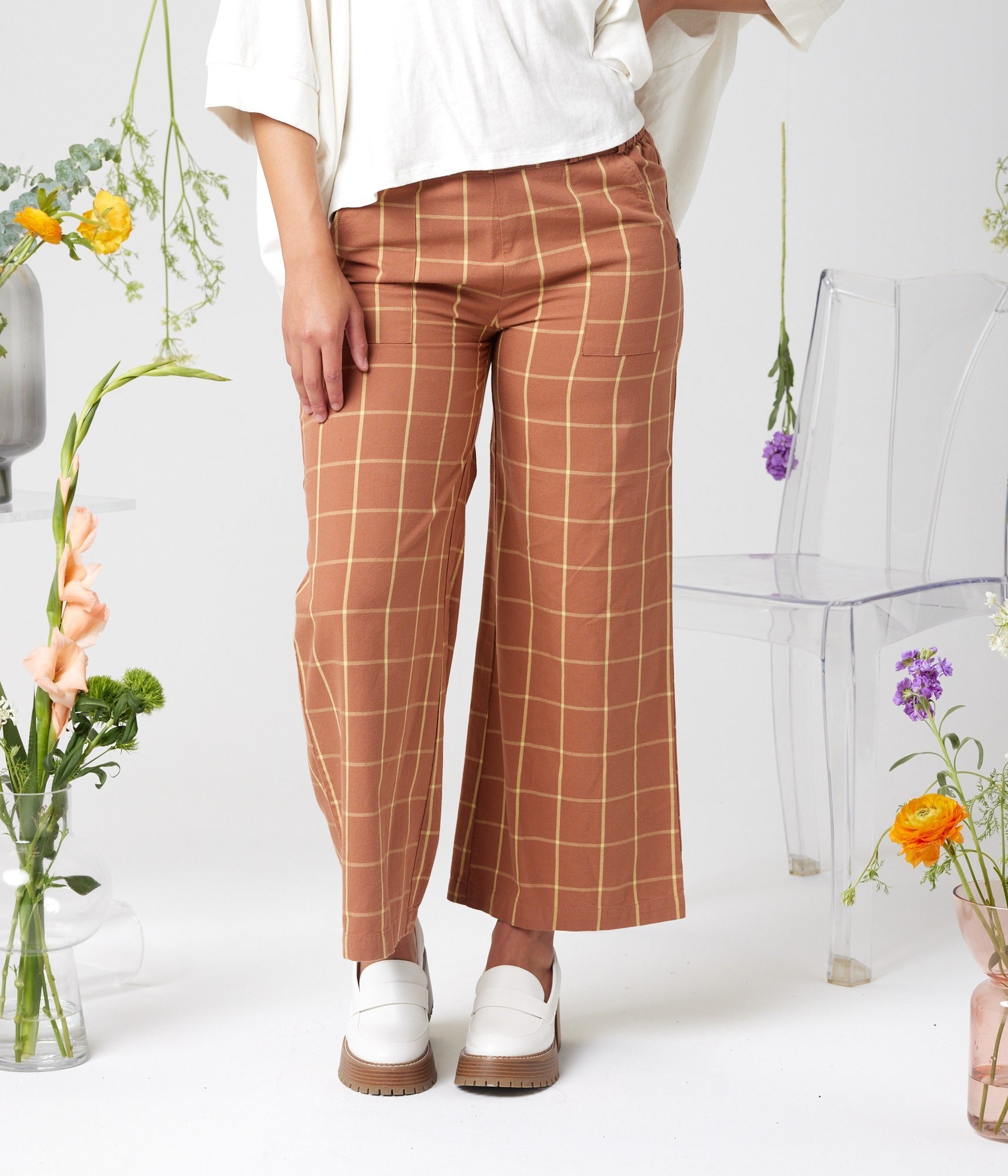 Billie Pant - Walnut Plaid