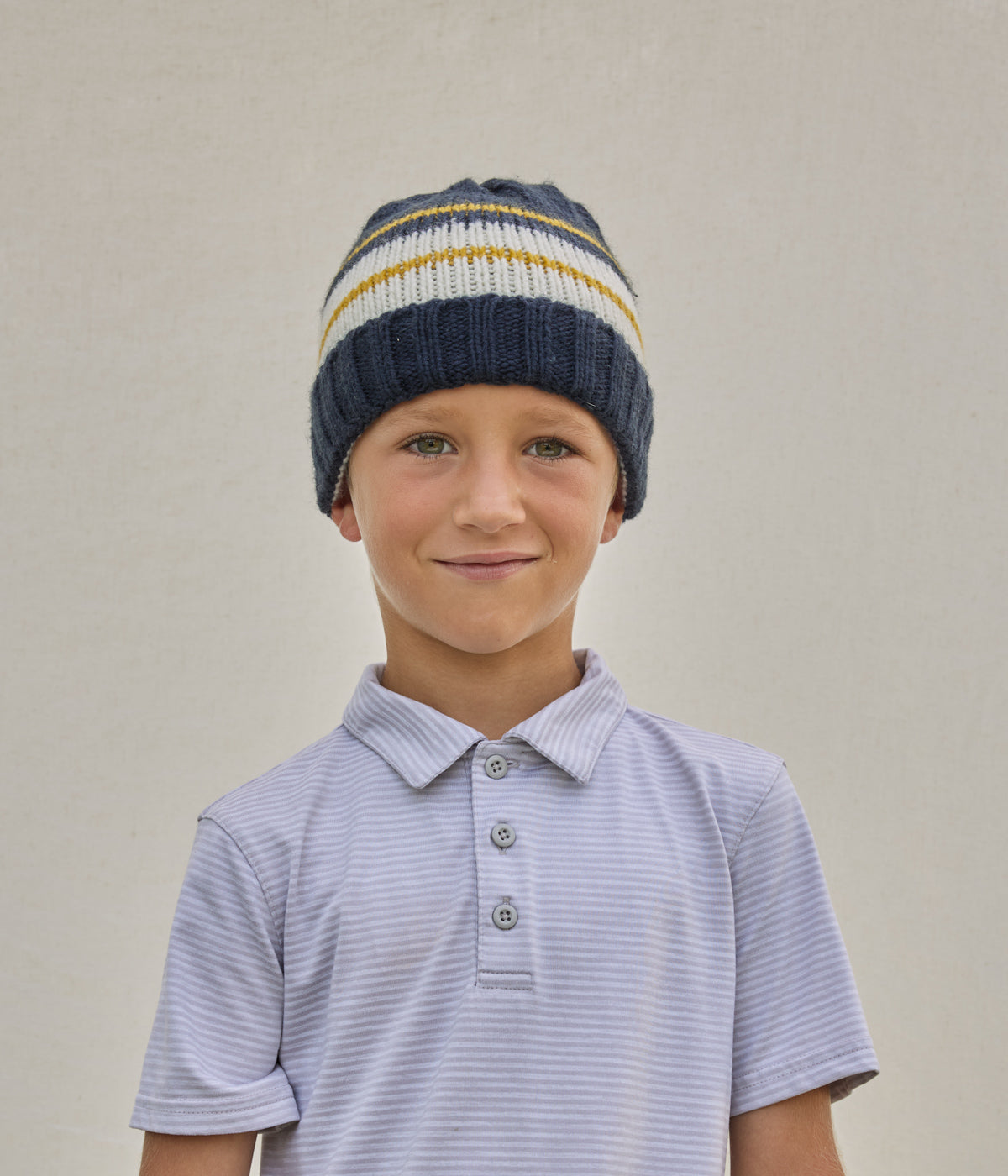 Clive Beanie - Dark Blue Stripe