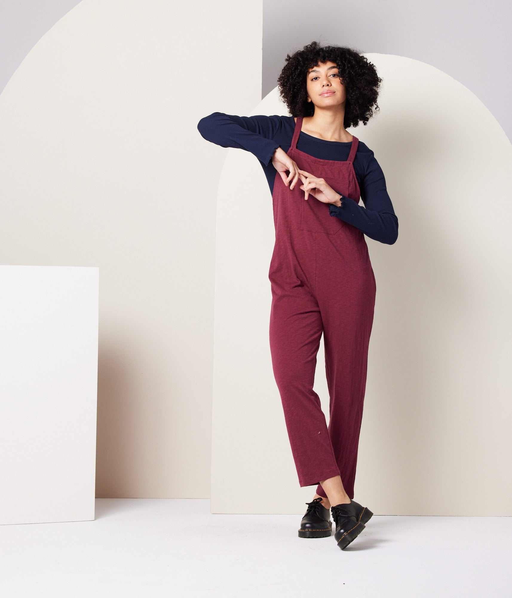 Rhythm Adjustable Overall - Burgundy