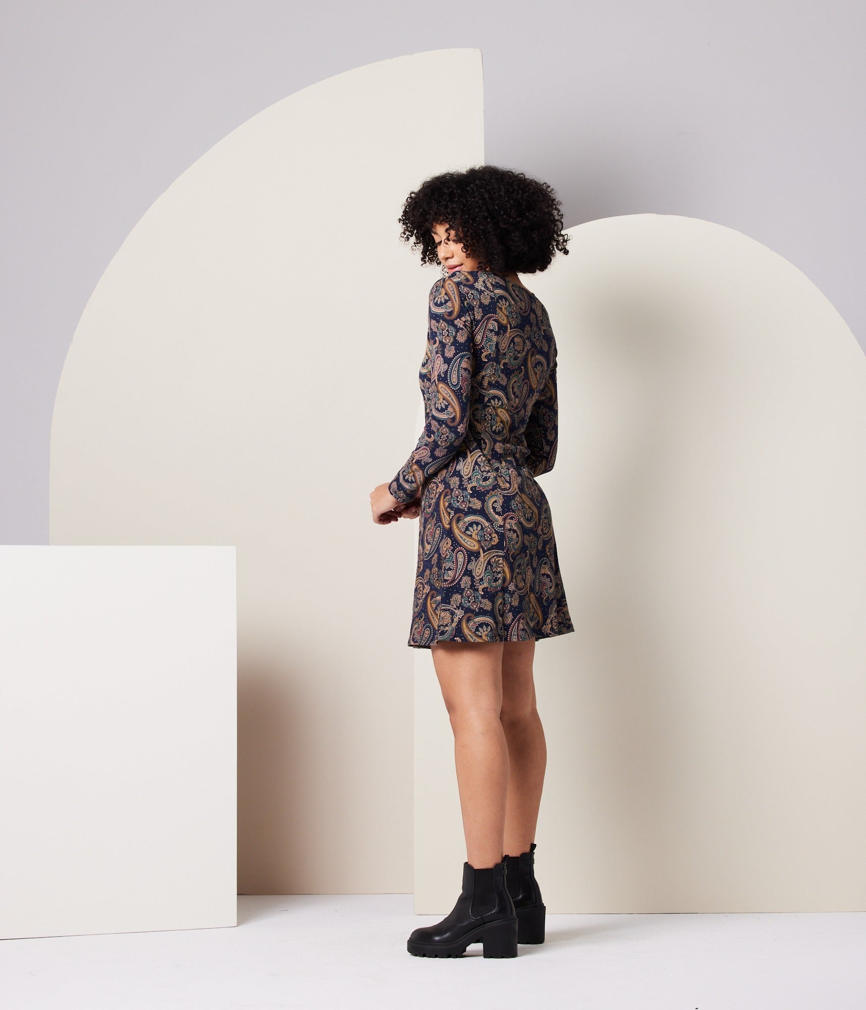 Sonnet Dress - Dark Blue Paisley