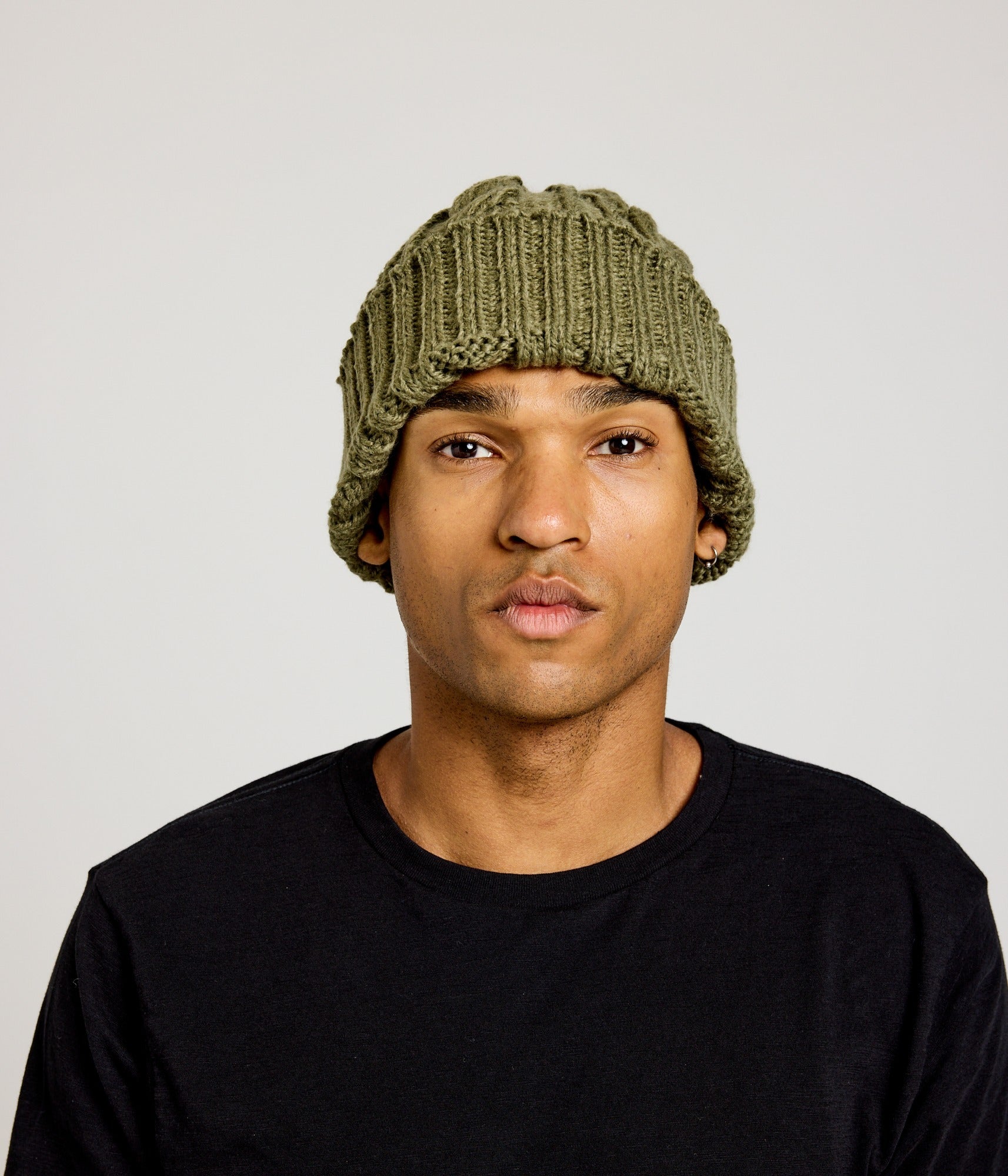 Cable Knit Beanie - Army