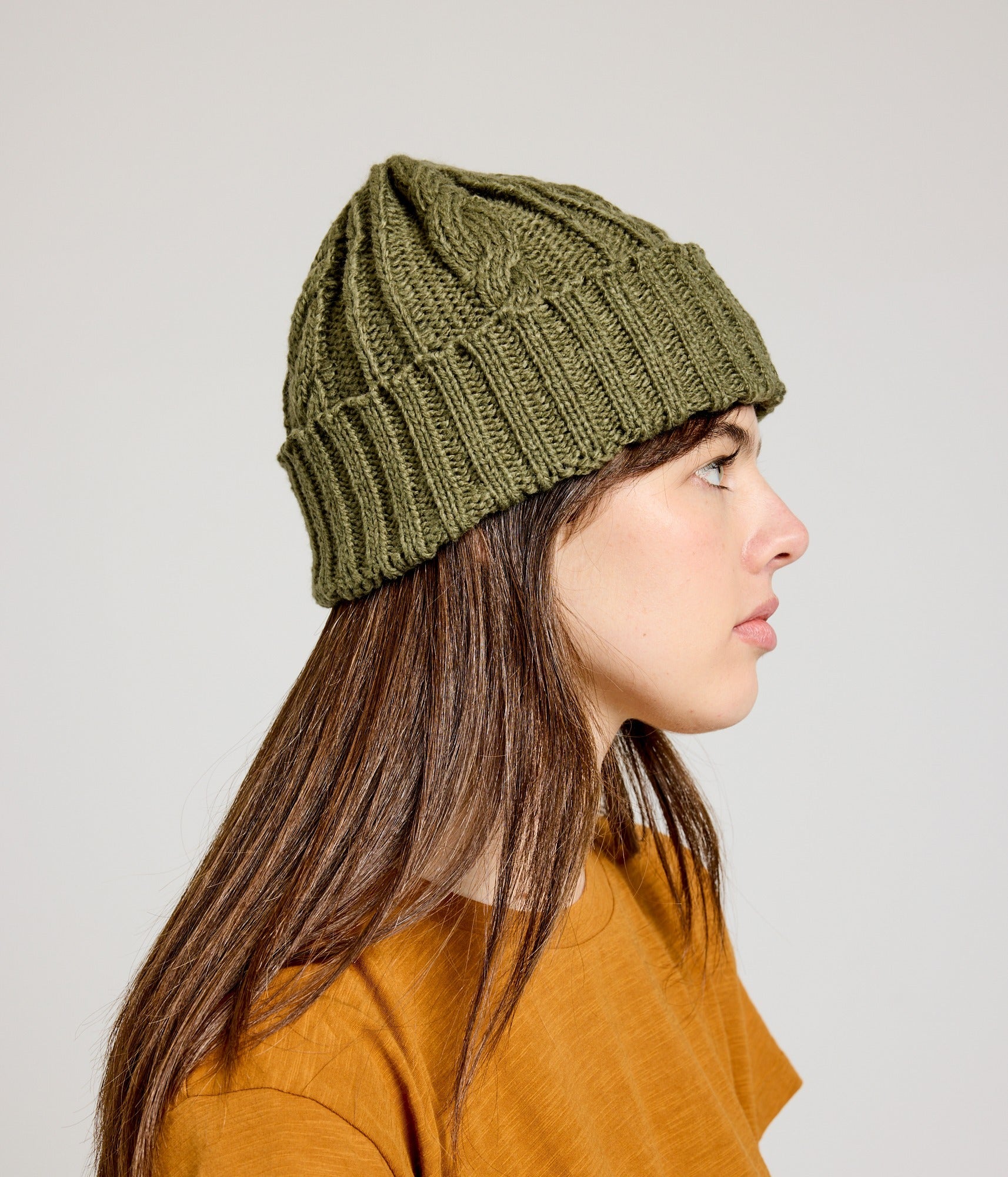 Cable Knit Beanie - Army