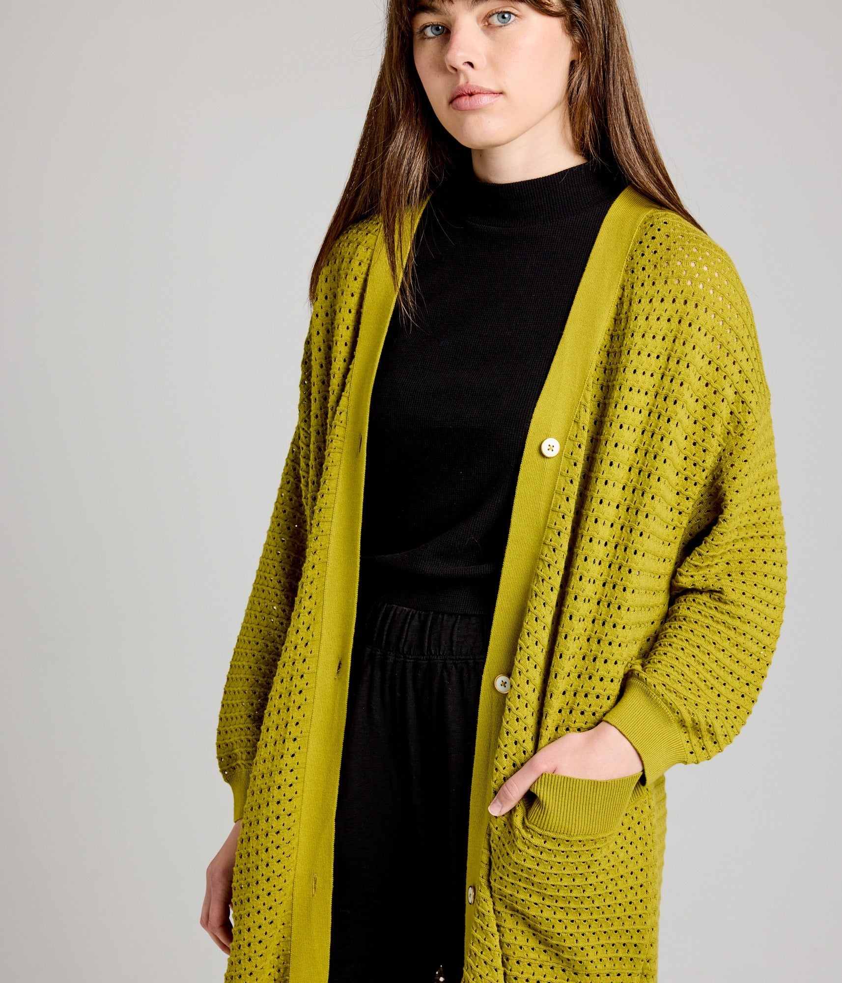 Almond Cardigan - Pear